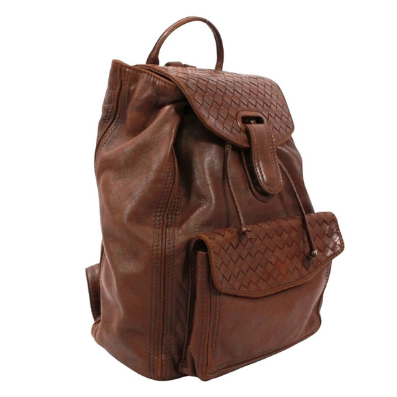 BOTTEGA VENETA Brown Leather Intrecciato Backpack main image 13